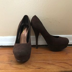 Brown Suede Heels